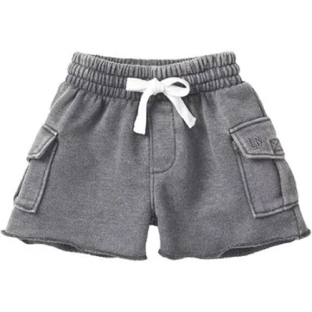 NWT Little Bipsy Raw Edge Charcoal Shorts with Pockets
